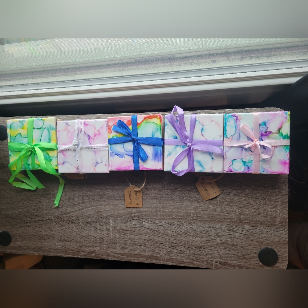 Colorful Handmade Coasters - Picture 2 of 2